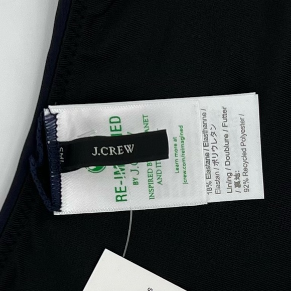 J. Crew Women's Cheeky Bikini Swim Bottom Size M Blue Curved Waist Mid Rise UPF - Picture 4 of 8